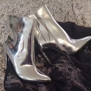 Metallic High Heeled Space Booties